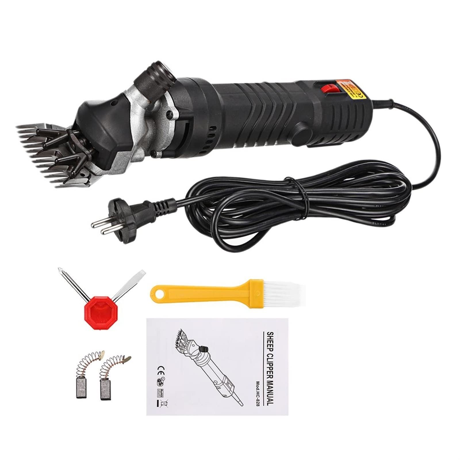 Maszyna do Strzyżenia Owiec, 3000W elektryczna maszynka do strzyżenia owiec i kóz 6 biegów Speed ​​Clipper nożyce rolnicze Cutter wełna nożycowa maszyna do cięcia zwierząt strzyżenie(Rood)