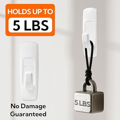 Miniatura 4 de hookay Ganchos utilitarios de 5 libras, ganchos de pared para colgar sin daños, sin herramientas, artículos de organización colgantes extraíbles en