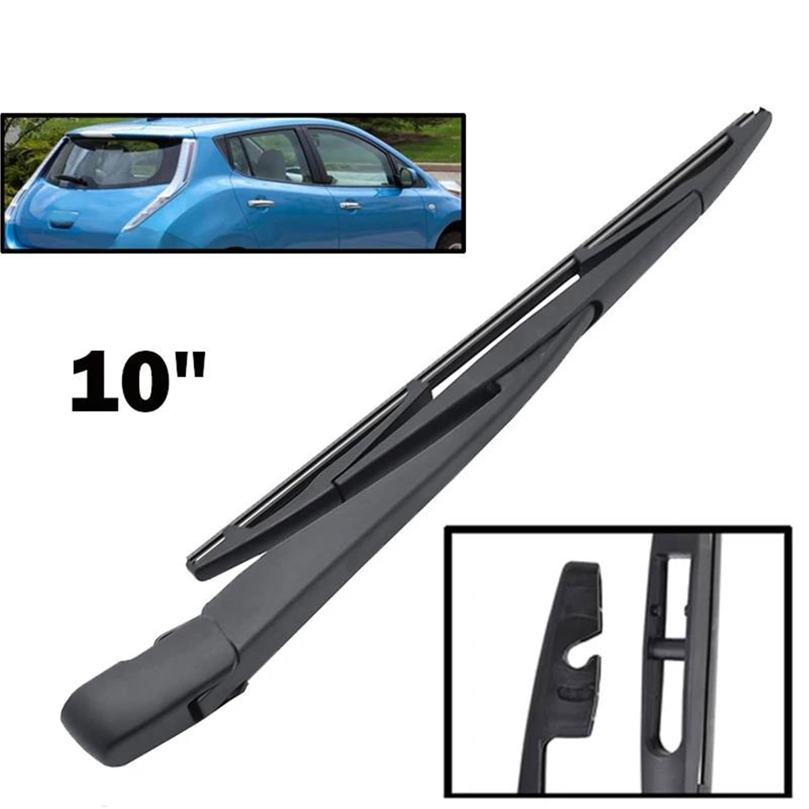 Kit Set Braccio E Spazzola Tergicristallo Posteriore da 10" per N&issan per Leaf 2010 2011-2017 Parabrezza Parabrezza Portellone Posteriore Finestrino Spazzola Antipioggia Tergicristallo