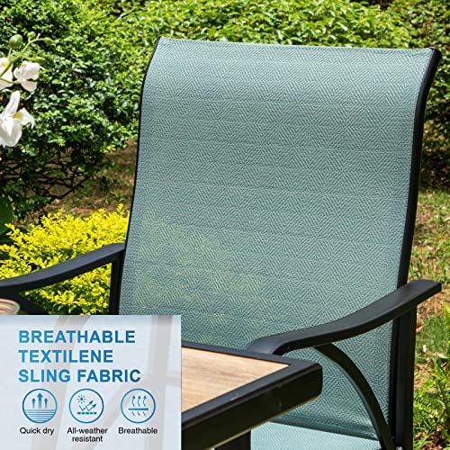 Sophia & William Outdoor Bar Stools Set Of 4, Swivel Bar Chairs, Tall Patio Chairs, Outdoor High Top Chairs, Supports 300 Lbs (Baby-Blue Fabric) #TOP2