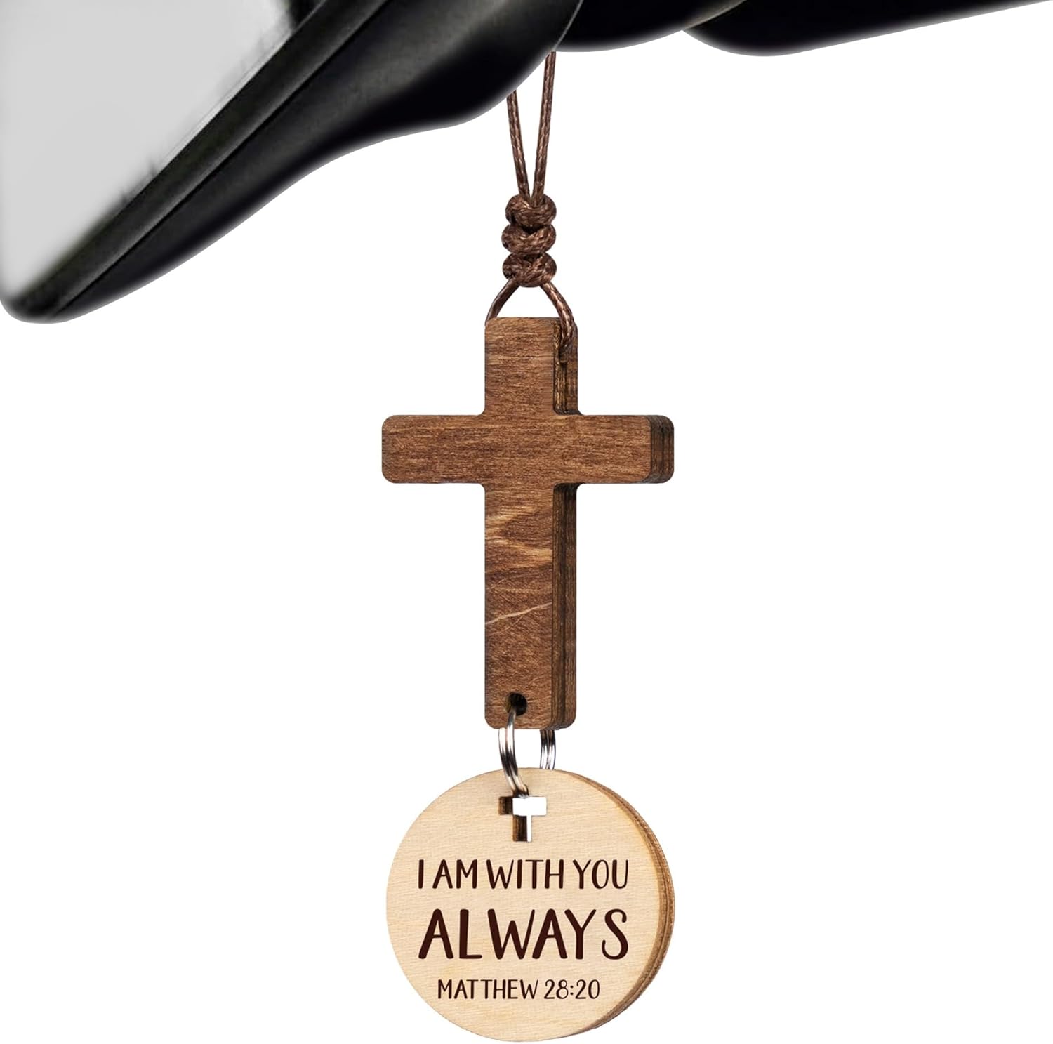 Cross for Car Mirror Hanging Christian Gifts for Men, Women, Bible Study – Scan Phone for Daily Bible Verse Car Rearview Decor Accessories, Jesus Xmas Ornament Easter Religious Gift for Truck Driver