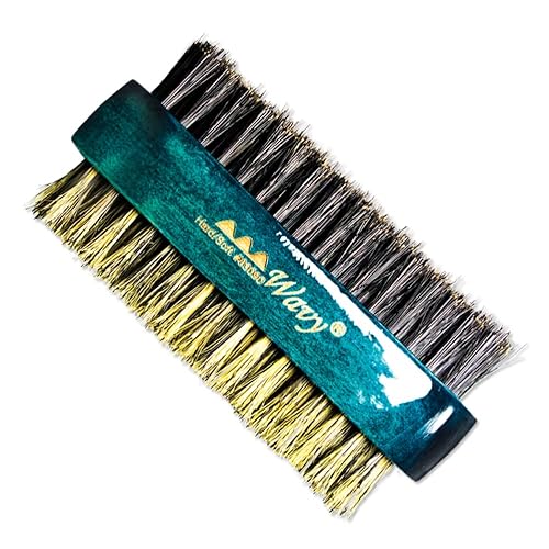 Vista 16 de Beauty Town Cepillo ondulado de 2 caras: cepillo de pelo de cerdas de jabalí duro y suave de doble cara, unisex, diseñado para hombres, 360 ondas