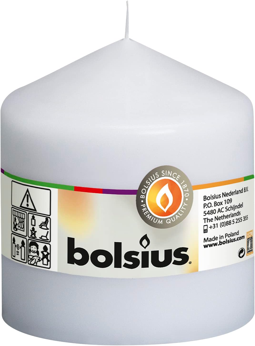 Bolsius Pillar Candle Regular, Ivory 100 mm Width