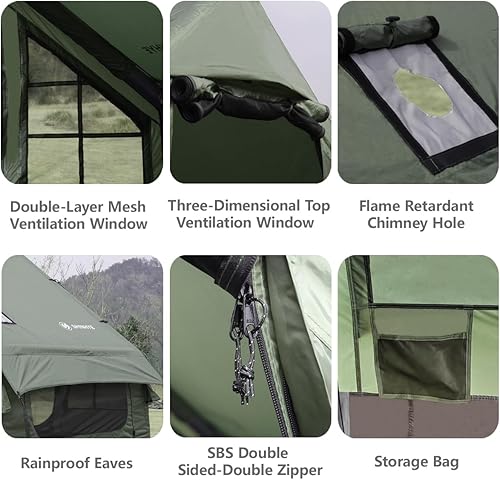 Miniatura 6 de Tienda inflable para camping, tiendas de campaña inflables Glamping 4 estaciones, tiendas de campaña con bomba, fácil instalación Oxford casa de