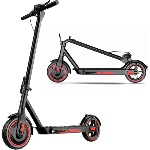 EggKing V10 Electric Scooter, 10" Solid Tires, 500W, 25 MPH, Foldable | Aluminum alloy frame; dual brake system; front & rear lights; 36V 10.5AH battery; for adult commuting