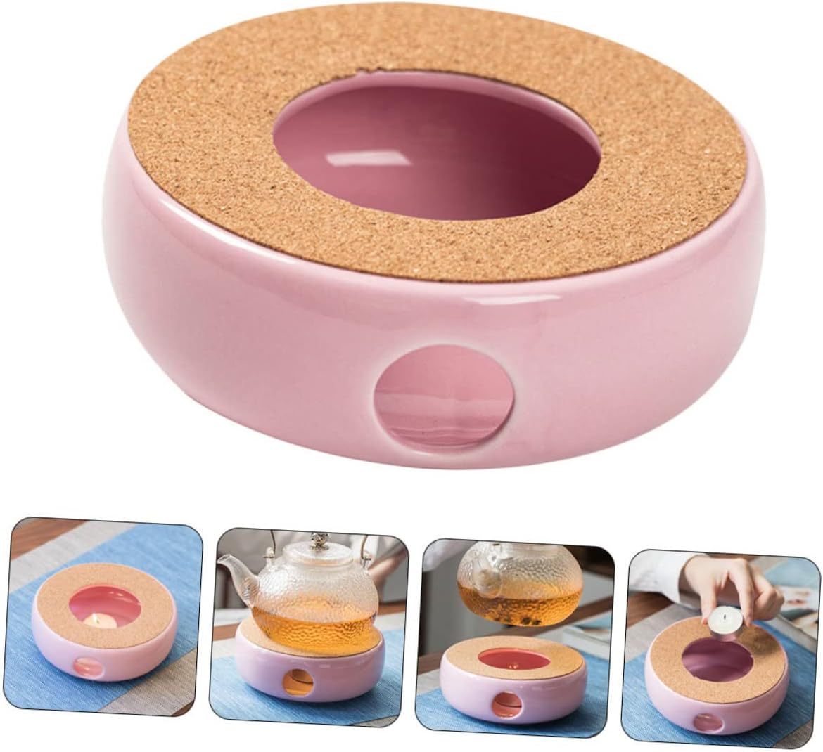 UKCOCO Ceramic Teapot Warmer with Candle Heater Base Multi Purpose Tea Stove for Home Use Smooth Burr Surface Design for Heating Tea Aroma and Food Easy to Clean and Practical