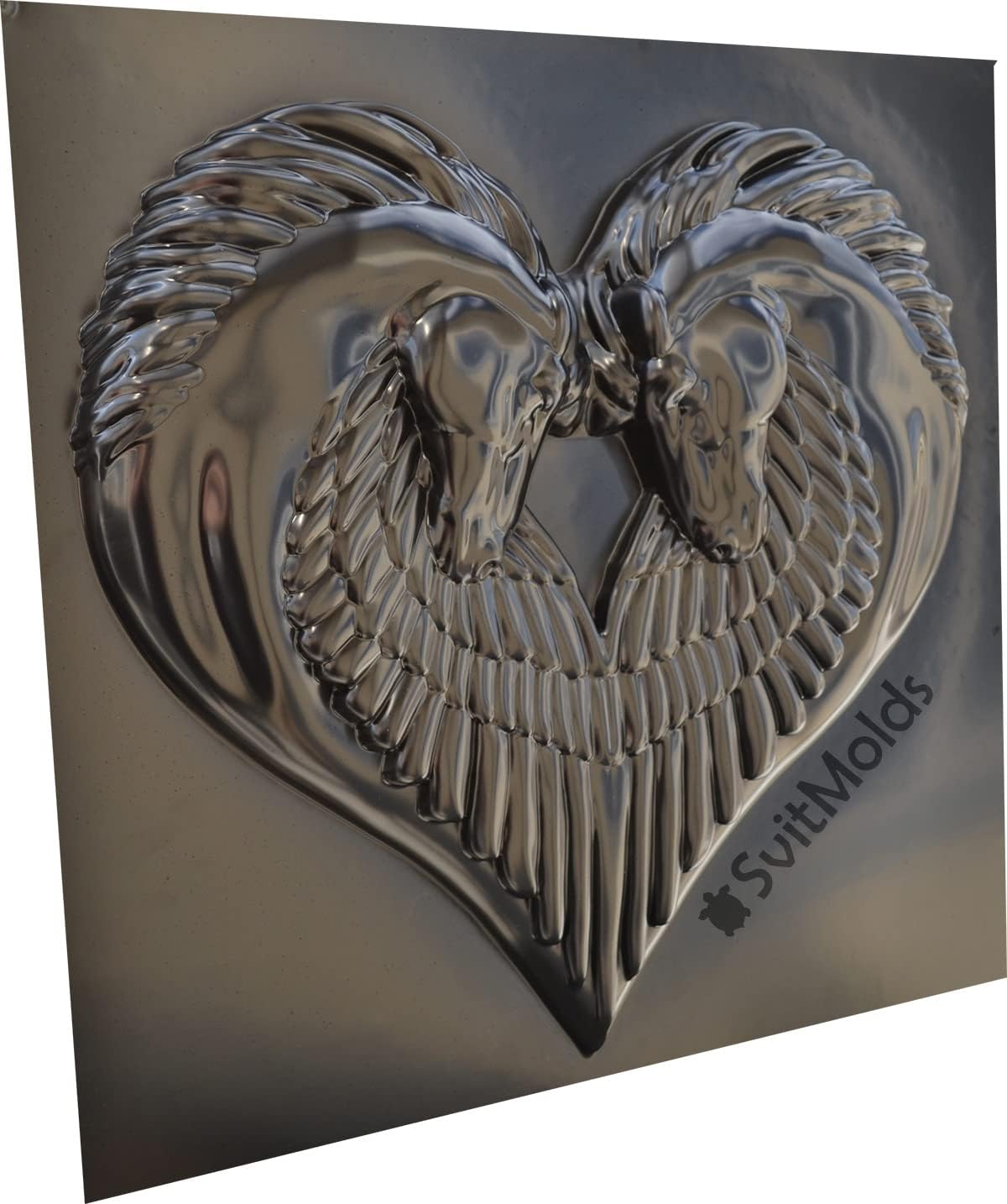 - SvitMolds Mold DIY Panno Panel Bas-Relief Nice Horse's Heart Head Concrete Plaque Moulds Decor Wall D76