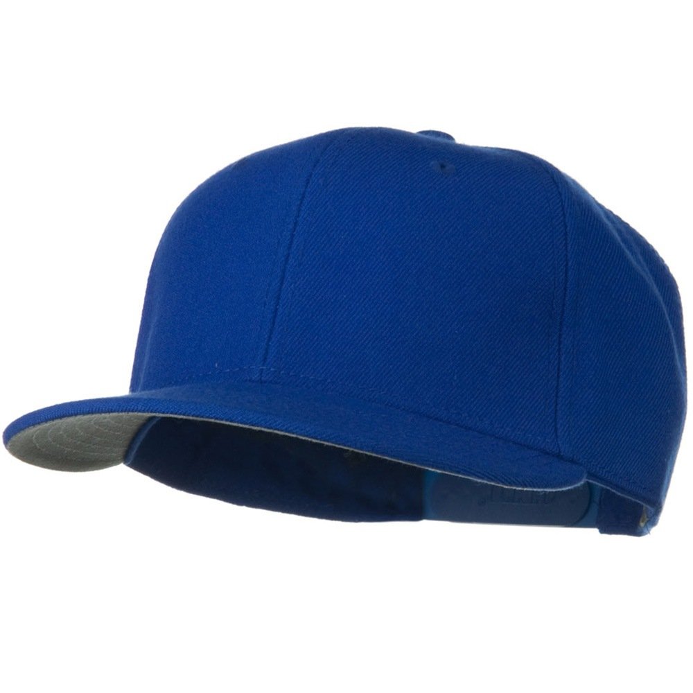 Wool Blend Flat Visor Pro Style Snapback Cap - Royal