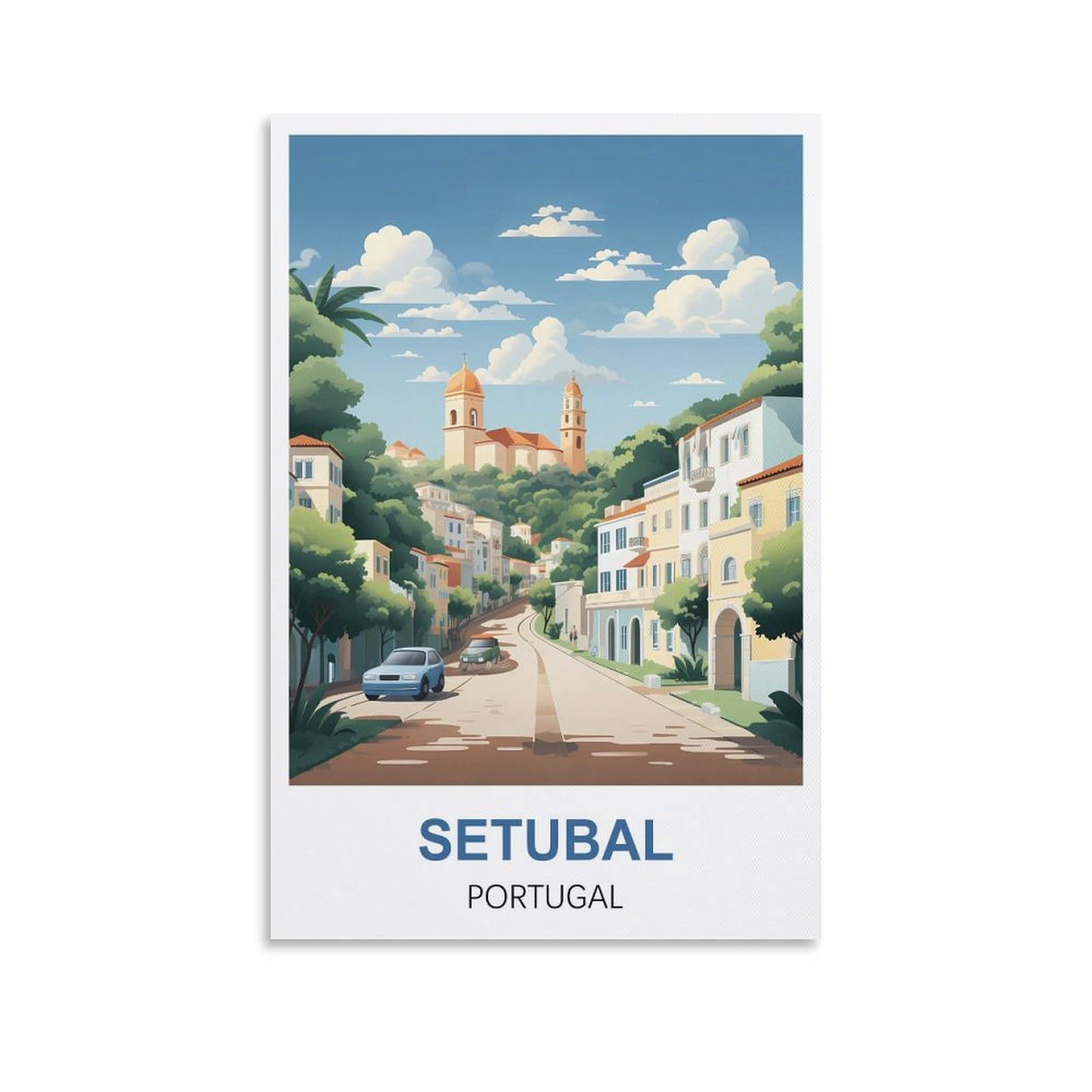 EZMLFA 5D Diamond Art Kits for Beginner,Setubal Portugal,Diamond Art House DIY Diamond Art Kits for Home Wall Decor 30x40cm