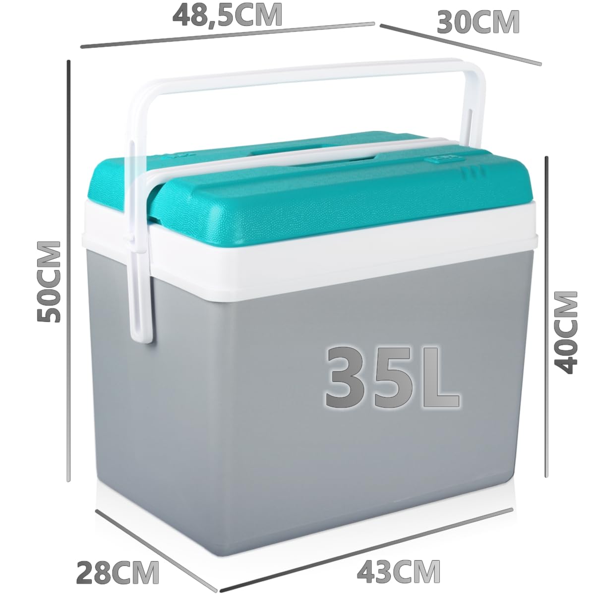 Kühlbox Isolierbox Kühltasche Camping Thermobox Isoliertasche Grau
