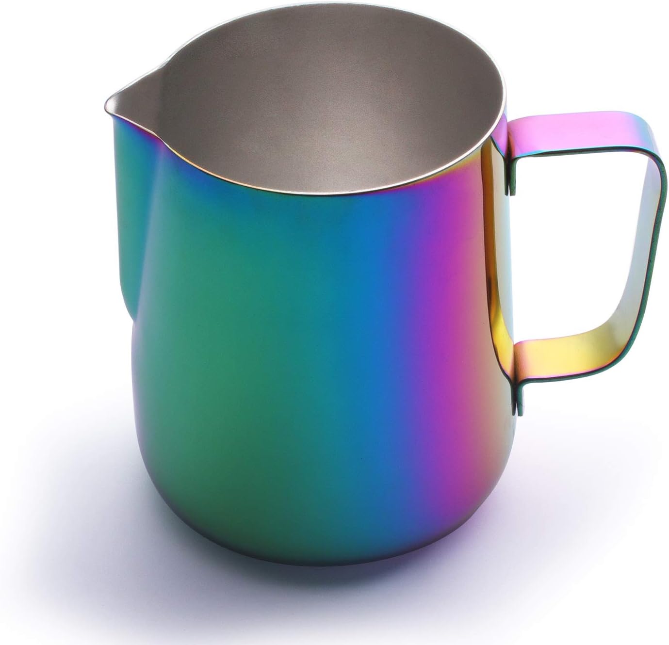 Milk Frothing Pitcher Stainless Steel 20 oz Milk Steaming Pitchers Frother Cup Jug Ideal for Espresso Cappuccino Coffee Latte Art Barista Milk Steamer Mug (600 ml) Rainbow
