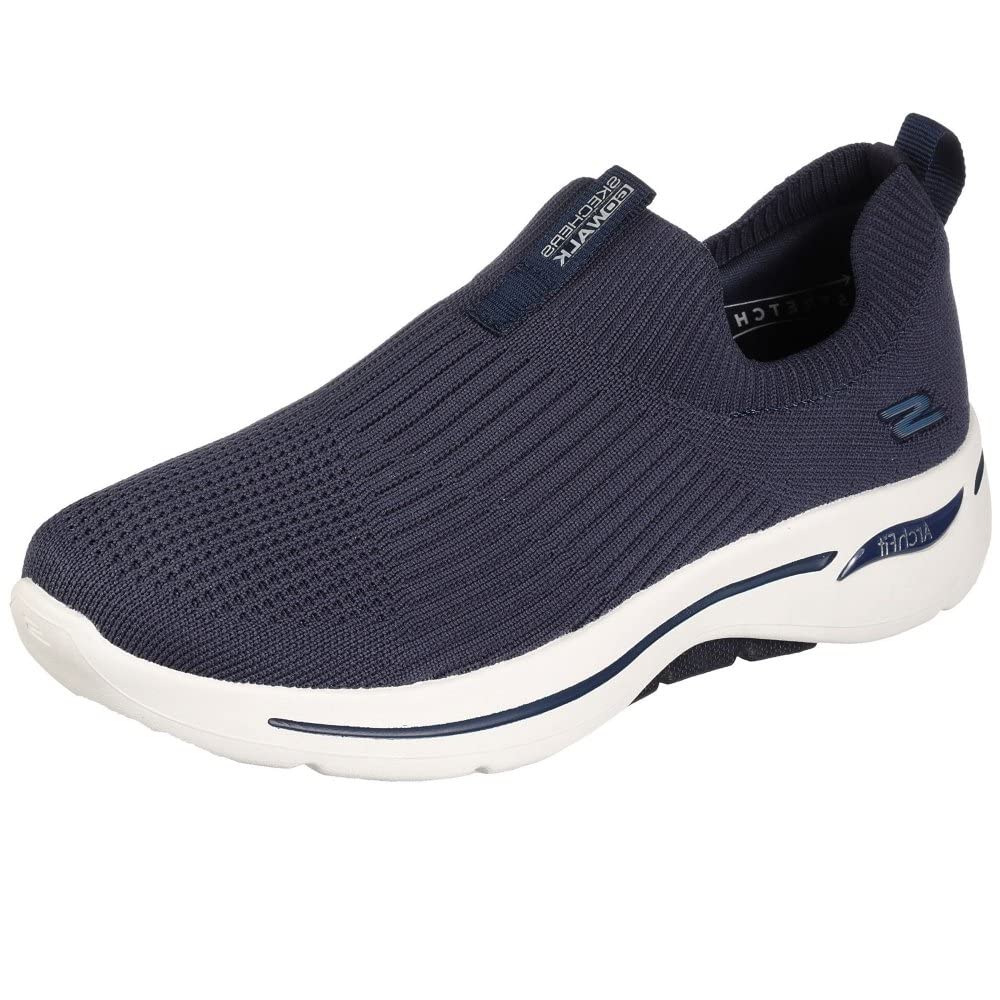 Skechers Women's Go Walk Arch Fit Iconic Sneaker, Navy Textile Trim, 3.5 UK
