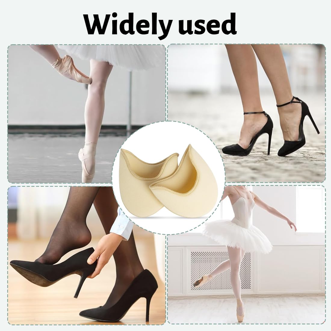 2 Pares Protector de Dedos para Ballet - Almohadillas para Zapatos de Punta, Suaves & Antirrozaduras, Talla 33-36, Ideal para Mujeres & Bailarinas