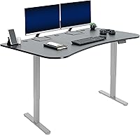 Vista 51 de VIVO DESK-KIT-E2B1B - Escritorio eléctrico de pie con motor doble, ajuste de altura de memoria, serie E2B, marco negro superior negro, DESK-KIT-E2B1B