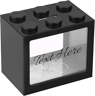 Custom Piggy Bank, Persinalized Toy Brick Shape Money Box, Money Banks for Bills and Coins, Can be Used as A Small Fish Tank