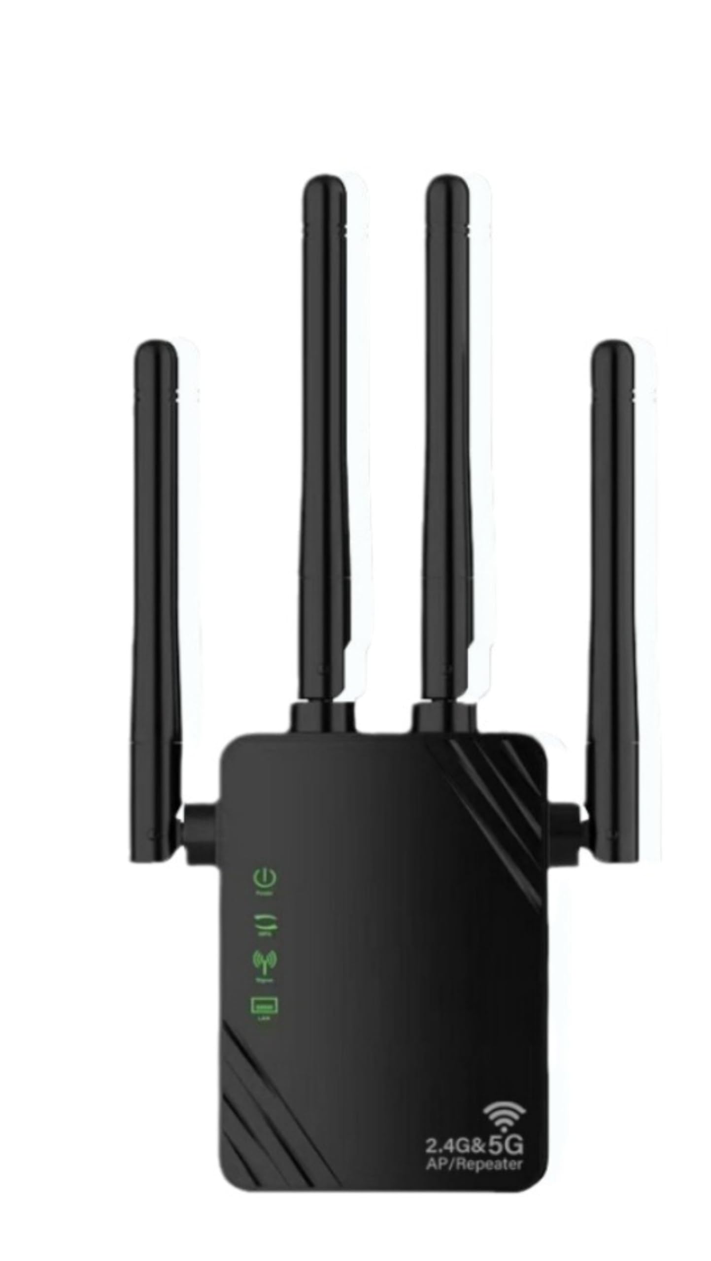 1200M Wireless WiFi Signal Repeater 5G Dual Band Amplifier Router Expander (Black US Standard)