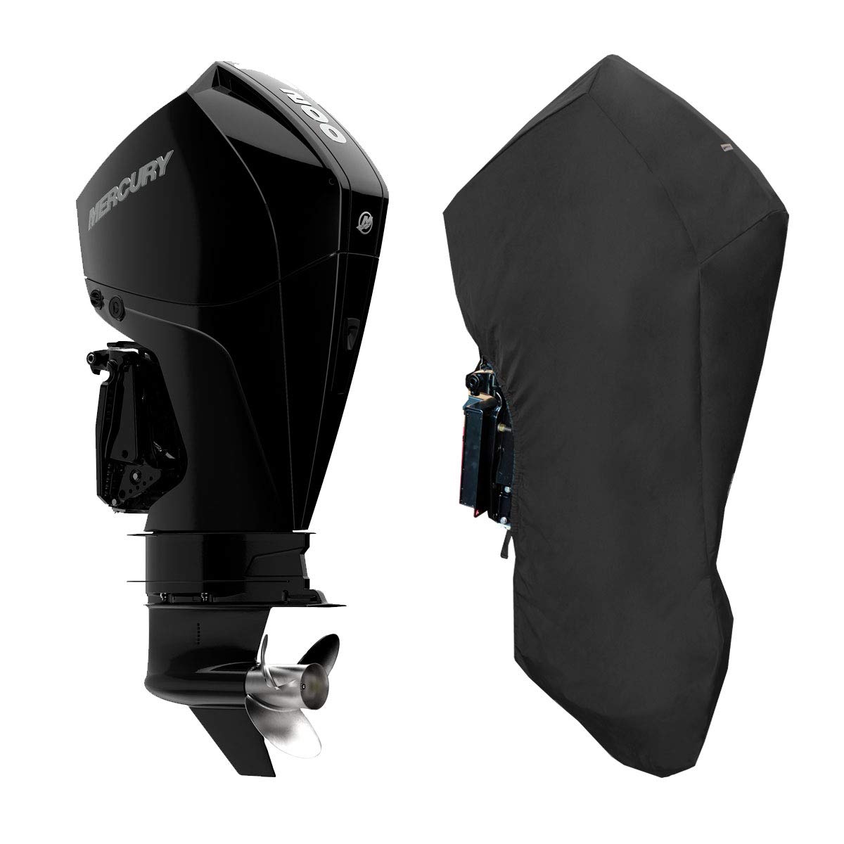Oceansouth Custom Fit Full Covers for Mercury Outboard Engine (175-225HP/PROXS 4STR V6 3.4L(from 2018 up to 2024), Leg Length:20