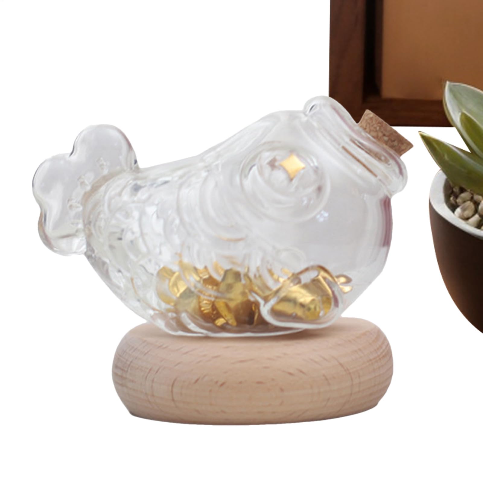 Pot en verre en forme de jarre pour epargne visible et decoration soignee de la maison