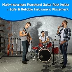 Pyle PGST43 Support de guitare multi-instruments, noir - Les Beatles, Paul McCartney, John Lennon, RIngo Starr, George Harrison Pyle PGST43 Support de guitare multi-instruments, noir – Image 5