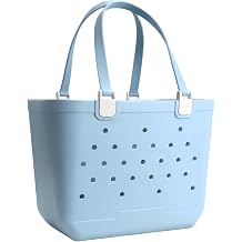 Large Rubber Beach Bag, Waterproof Rubber Tote Bag for Women,Vacation Essentials Beach Tote for Summer Swim Sport Travel