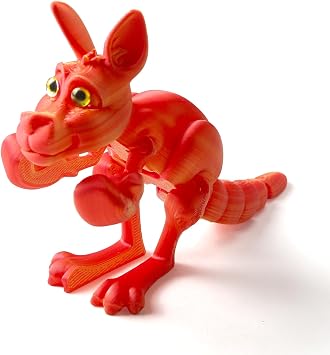 3D Printed Boxing Kangaroo Toy, Multi Color Flexible Animals Toy Statue, Wild Cute Kangaroo Animal Figurine, Movable Joints, Festival Gifts, Fidget Toys for Executive Home Office Decor