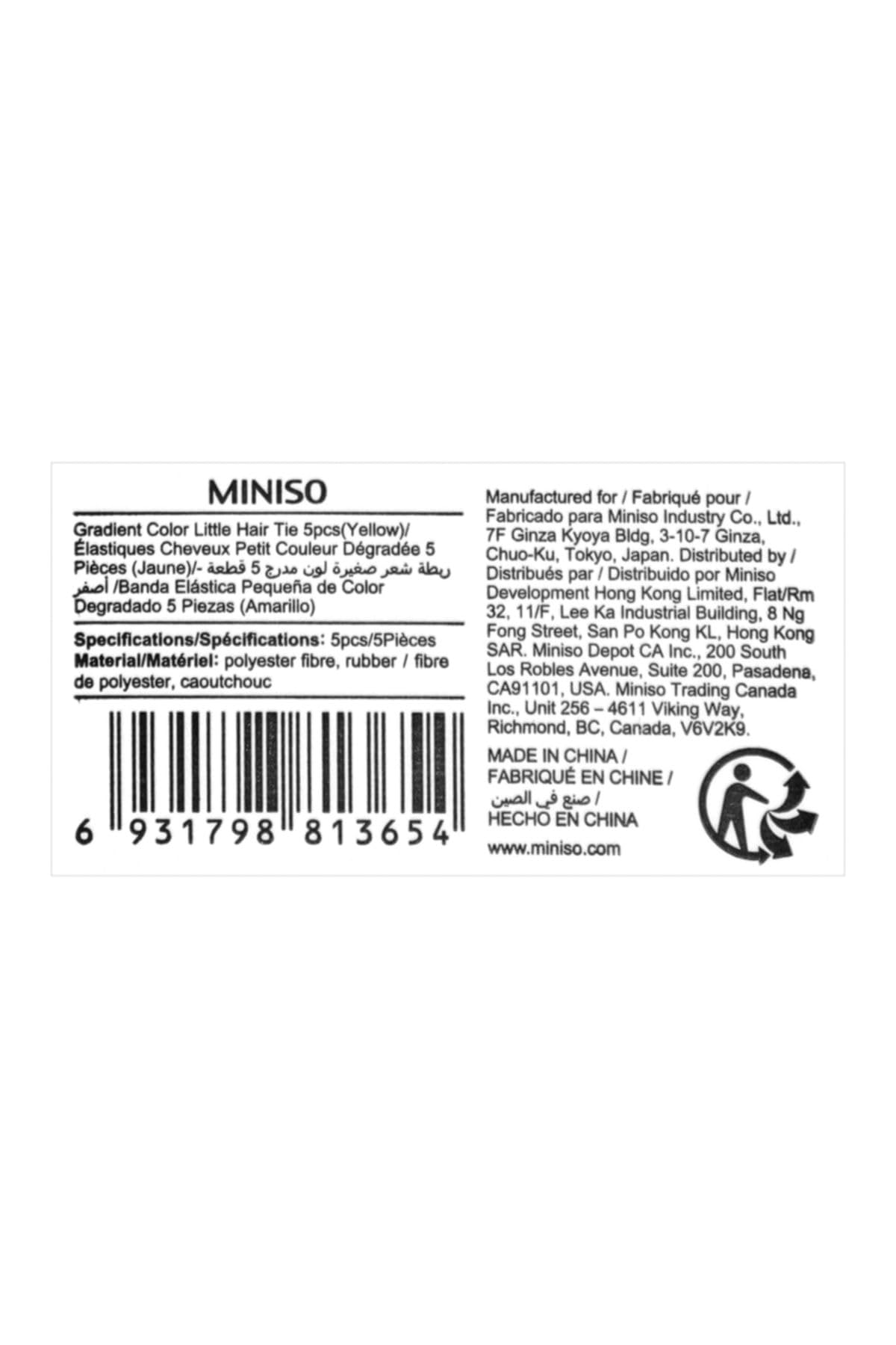 Miniso Degrade Sarı Renk 5'Li Küçük Saç Lastiği