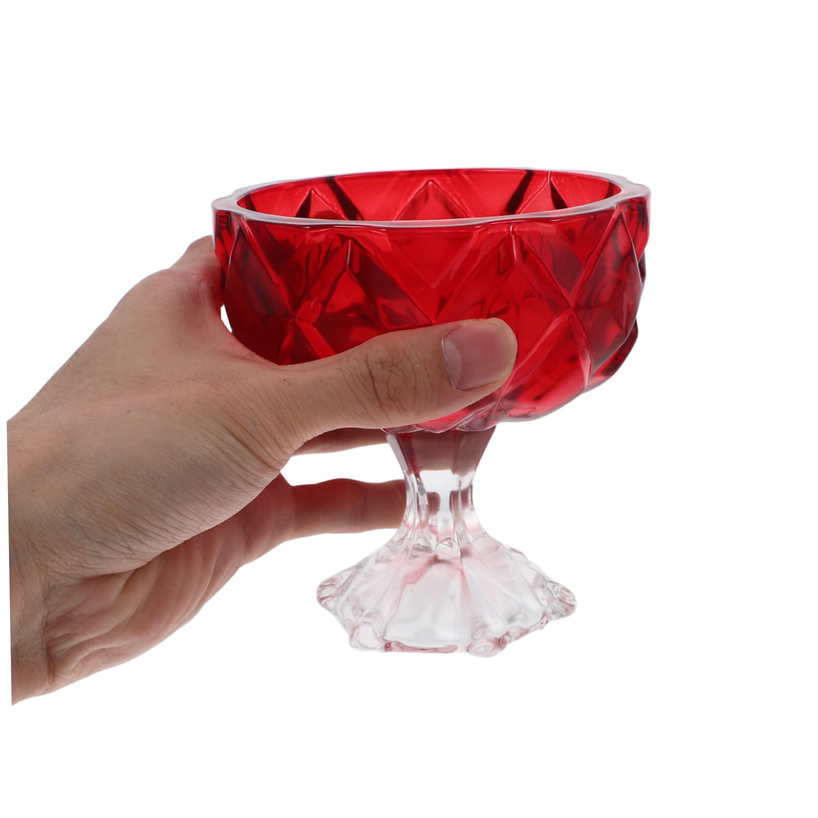 Tazón de Helado Vintage de Vidrio 285ml Rojo para Postres