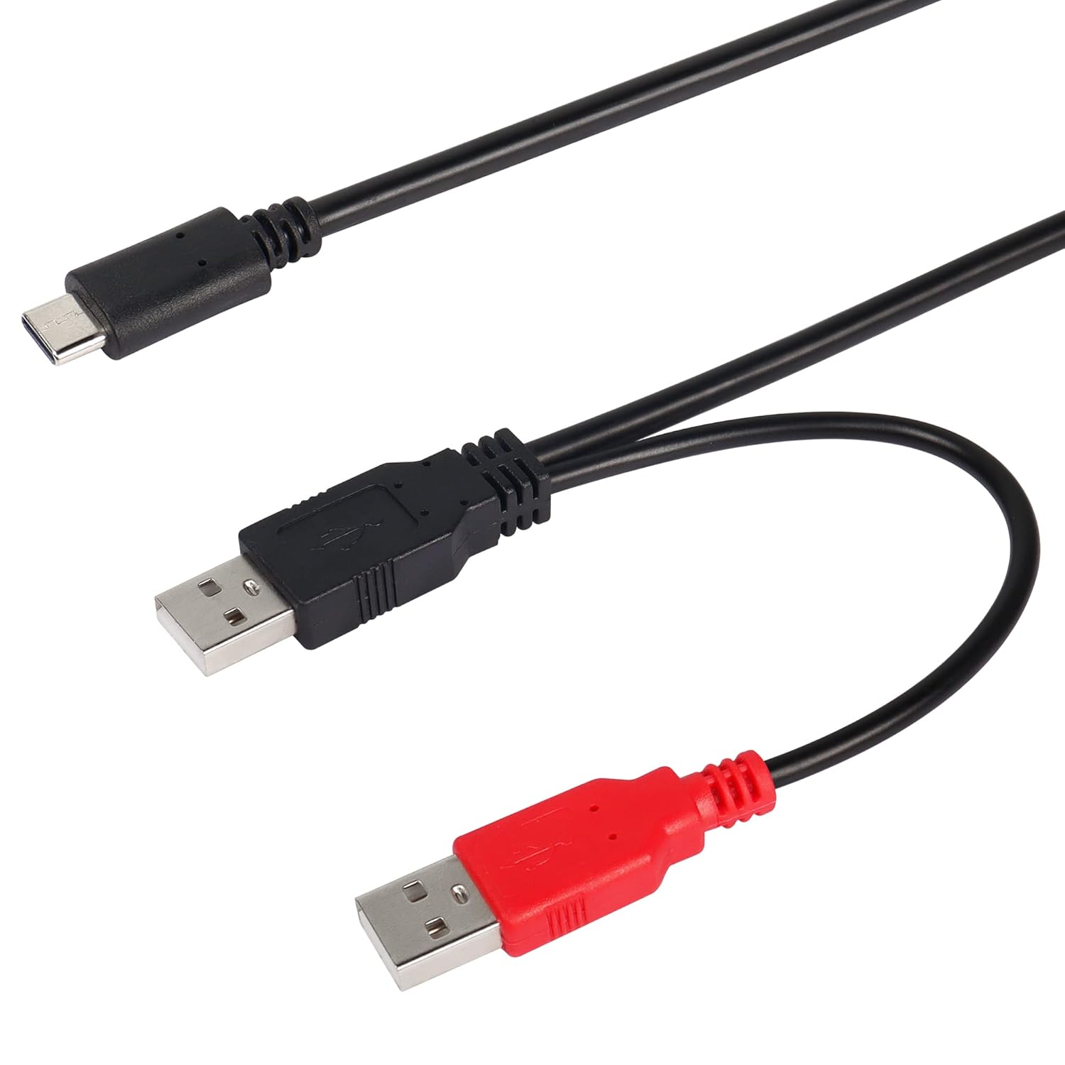 CERRXIAN 3FT USB C to Dual USB A 2.0 Data Cable USB 2.0 A to Type C