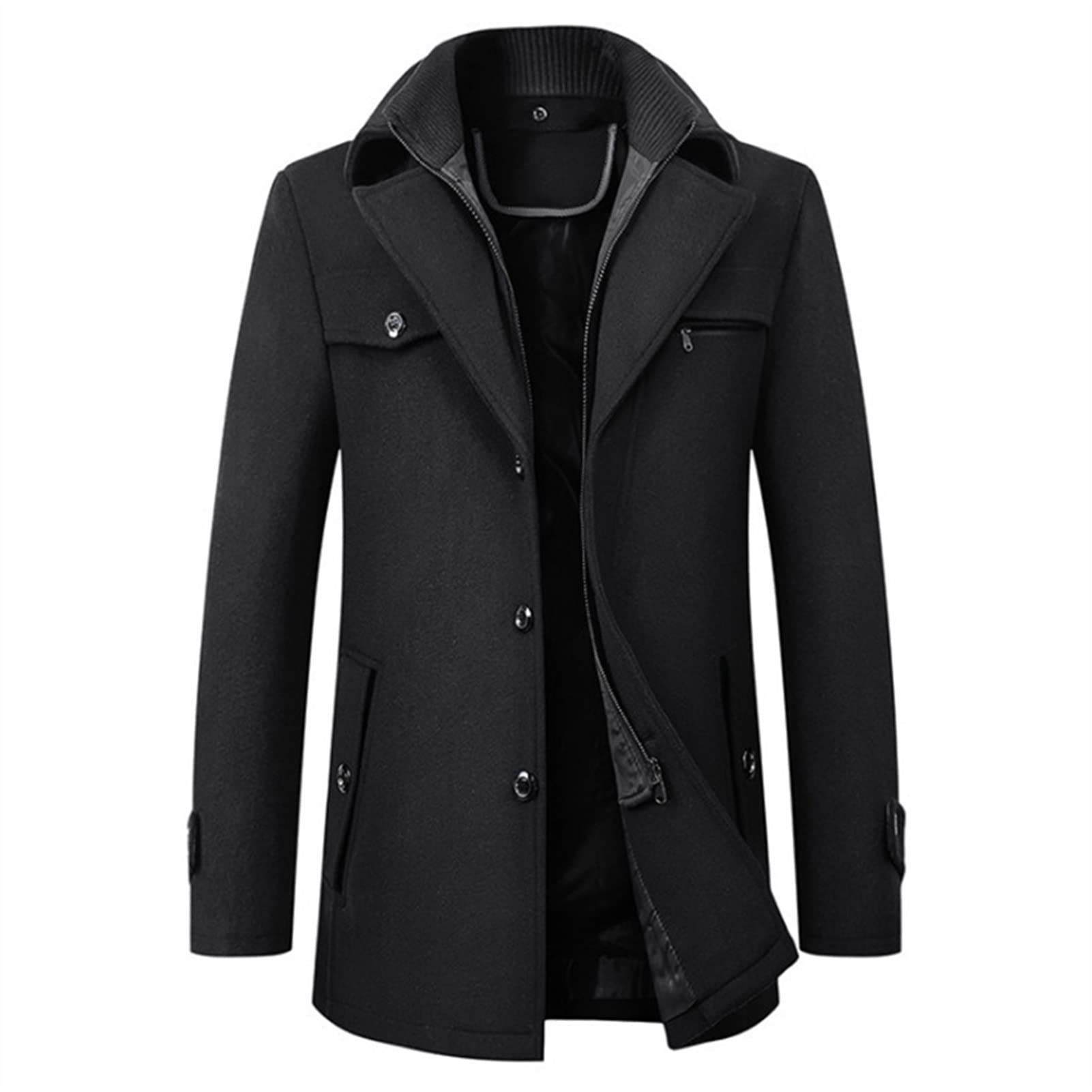 Wolmix Jas Heren Winter Mode Wilde Overjas Mannelijke Dikker Warm Houden Jassen Geul Bovenkleding Wollen Jas Opstaande Kraag kopen vanaf een prijs van 40