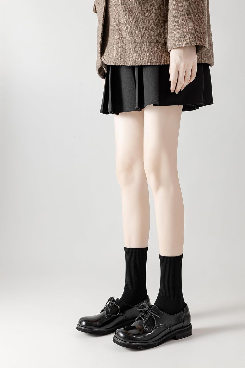 ACCFOD Womens Crew Socks Thin Cotton Long Socks Arch Support Casual Workout High Socks 5 Pairs - Image 5