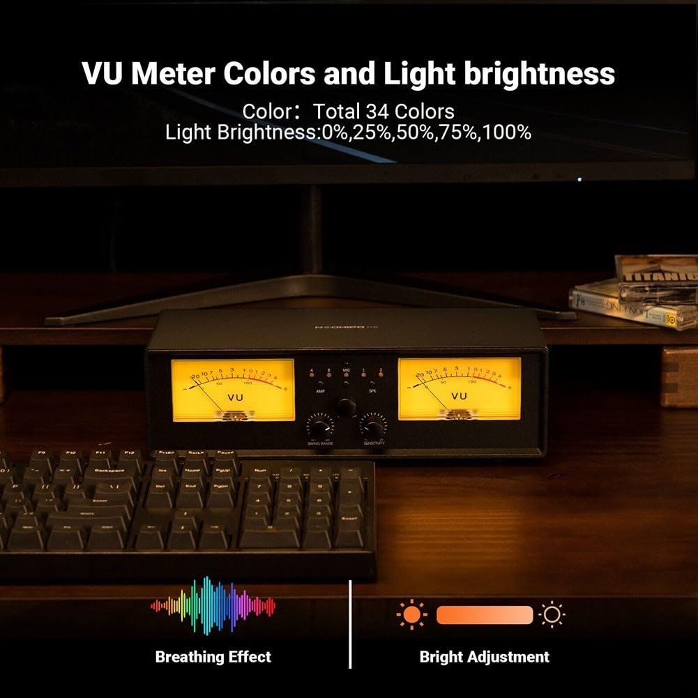 Conmutador de audio bidireccional 2 en 1 para medidor vu bidireccional