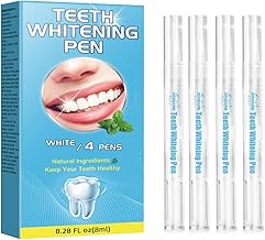 Teeth Whitening Pen, 2 Pieces (3 ml), Fast and Safe Whitening, Removing Stains from Coffee, Tea and Wine, Luminous Smile at Home and on the Go (4 Pens × 2 ml Each)