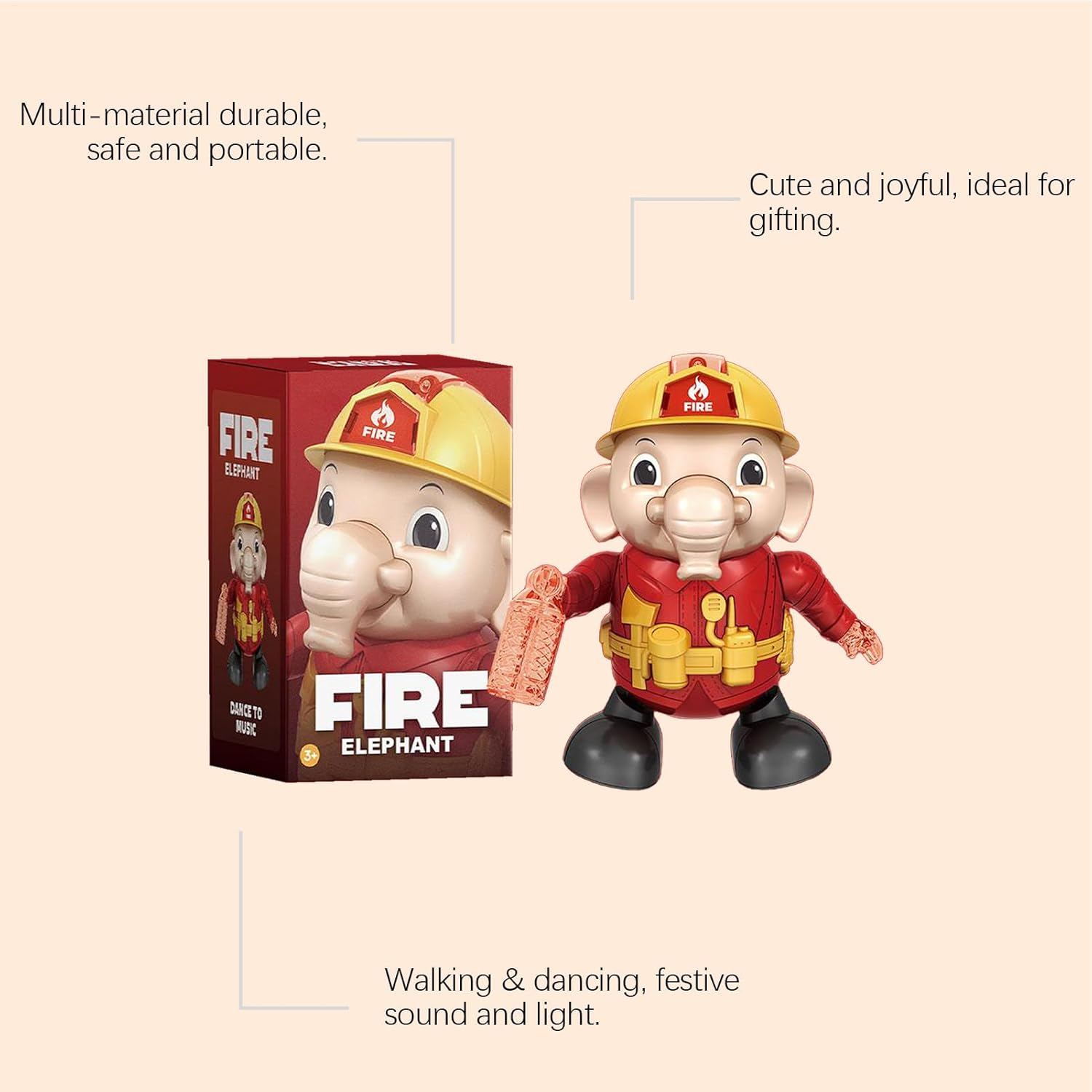 Dancing Elephant for Kids,Educational Lighted with Music | Crawling Kids Toy Electronic Animal,for Young Child Boys Girls Living Room Bedroom Yard Travel Classroom