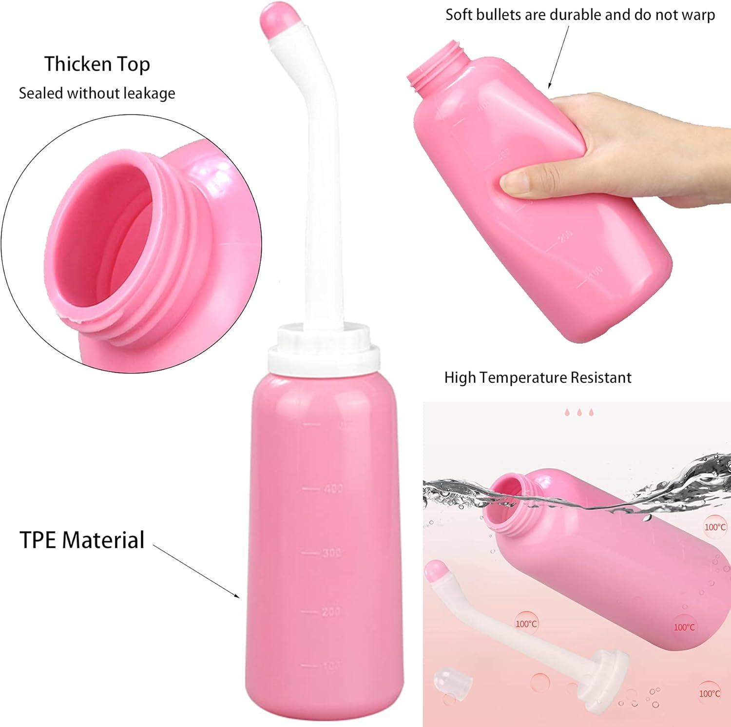 JZCXword Flexible Peri Douche Bottle for Feminine Care - Enemas Vaginal Cleaning Kit with 19in Silicone Hose, Portable Bidet Cleansing for Perineal Recovery : Health & Household