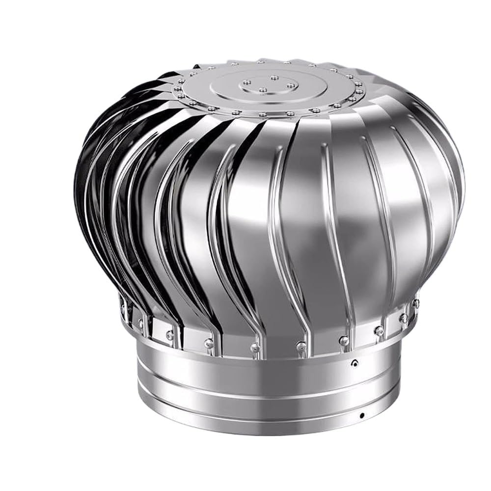 Chimney Cowl， GreenChicken Coop/Chimney, No Power Rainproof Roof Turbine Ventilator for Bird/Small Animals(160mm/6.3 in)