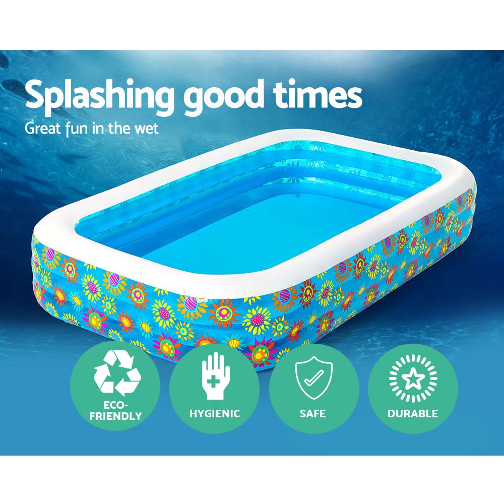Bestway 54121 - Planschbecken 305x183x56cm Rectangular Fantasy Family Pool,