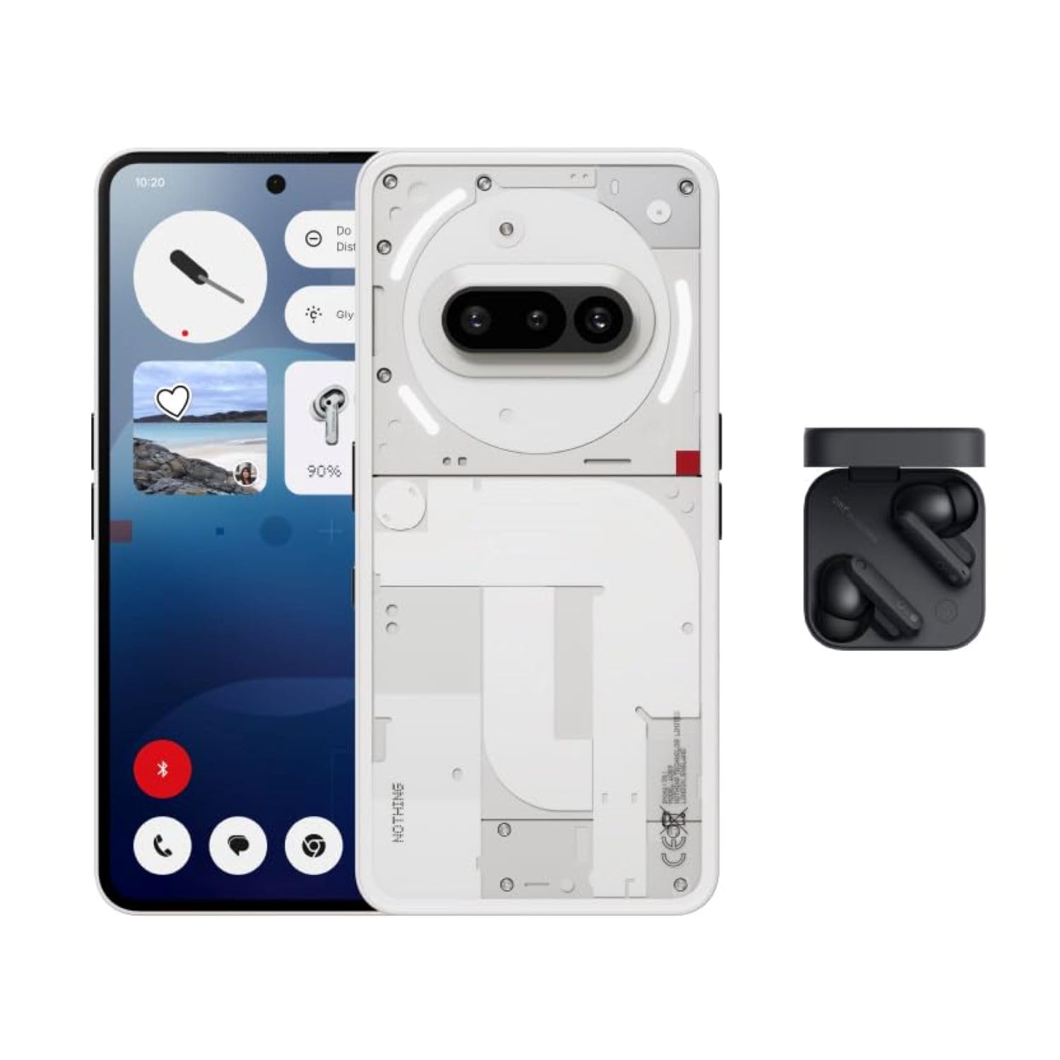 Nothing Phone (3a) 12GB+256GB, White, with Bundle : Buy Online at