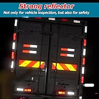 Vista 4 de 16 calcomanías reflectantes rojas y blancas, calcomanías autoadhesivas de plástico impermeable, placa de cinta reflectante de advertencia