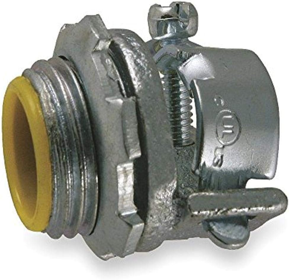 Hubbell-Raco 3303 Squeeze Connector, Iron, Flexible Metal Conduit, Insulated, 3/4" (Pack of 25)