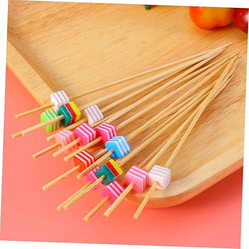 Miniatura 3 de Abaodam 300 piezas de alimentos decoración de Halloween alimentos palillos de dientes de bambú decoración de madera decoración de la boda Púas de