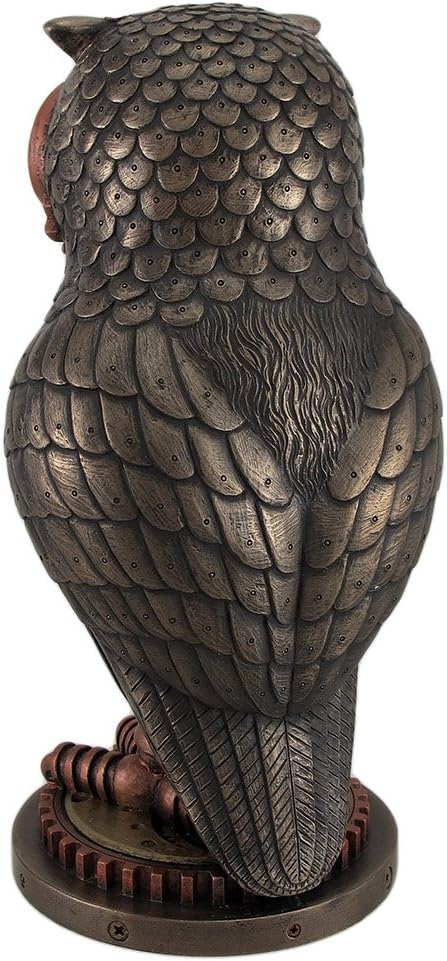 Zeckos Bronze/Copper Finish Steampunk Owl Mantel Clock One Size