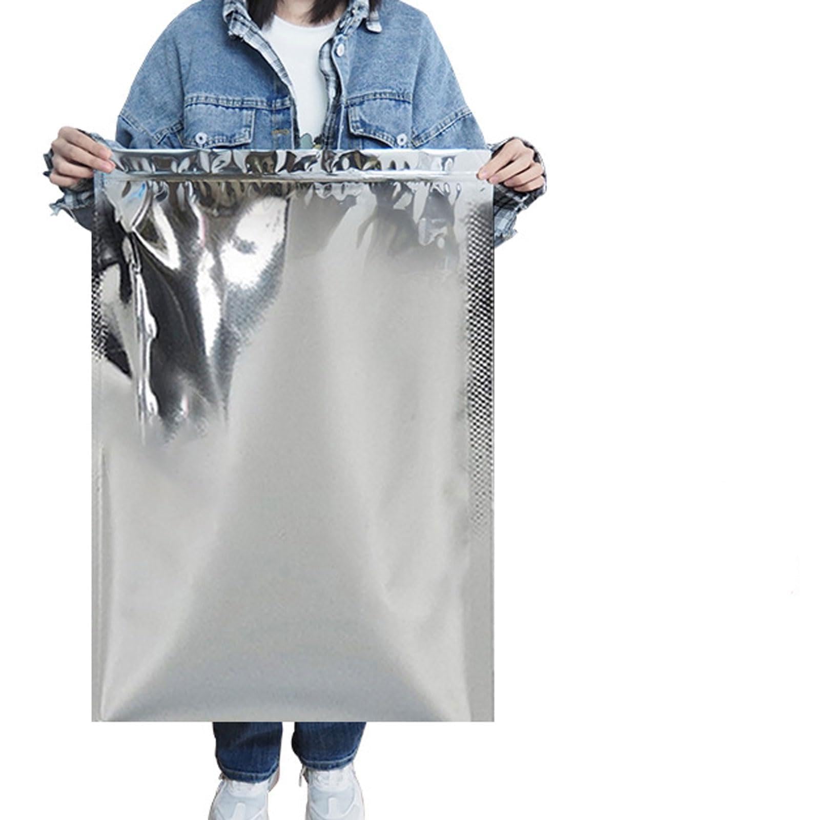 50 Bolsas de Aluminio Grandes Reutilizables con Cierre Hermético,Bolsas para Almacenamiento de Alimentos para Conservación a Largo Plazo de Harina, Arroz,Cereales y Comida para Perro, Bo(Size:45*70cm)