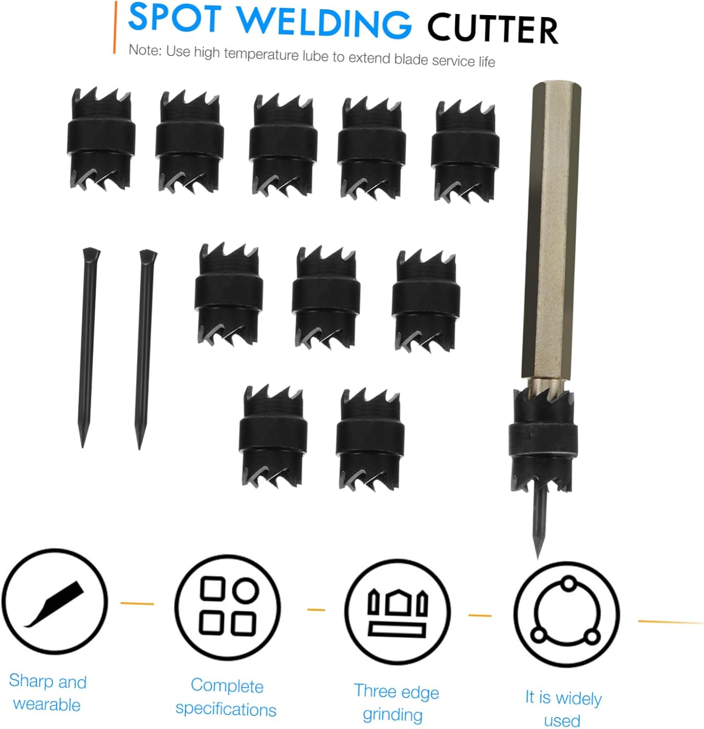 Uonlytech 2sets Spot Welding Drill Cutter Tool Kit for Double-sided Rotary Spot Weld Remover