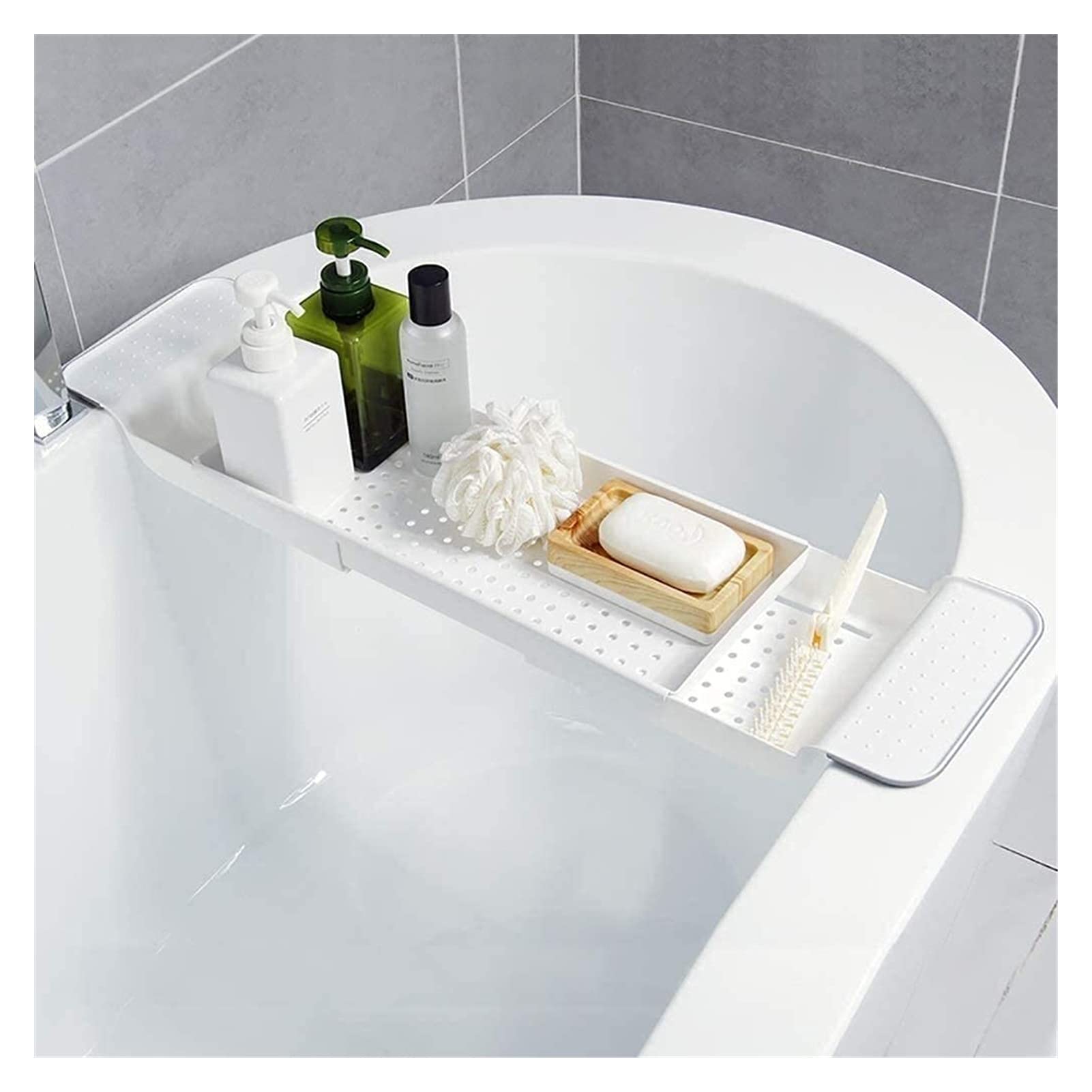 JKJZSALJ Bathroom Tray Telescopic Drain Bathtub Rack, Bathroom, Plastic Bath Basin, Rack, Bathtub, Bath And Storage Rack. Foldable Bathtub Cover Bathtub Tray