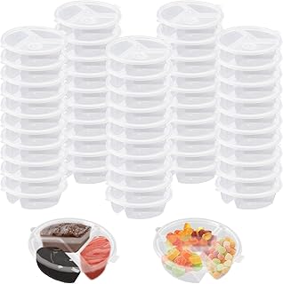 12 Easy Healthy Snack Recipes for Busy Days 19 50 Pieces 3 Compartment Condiment Container with Lids, 5 Oz/150 ml Plast...