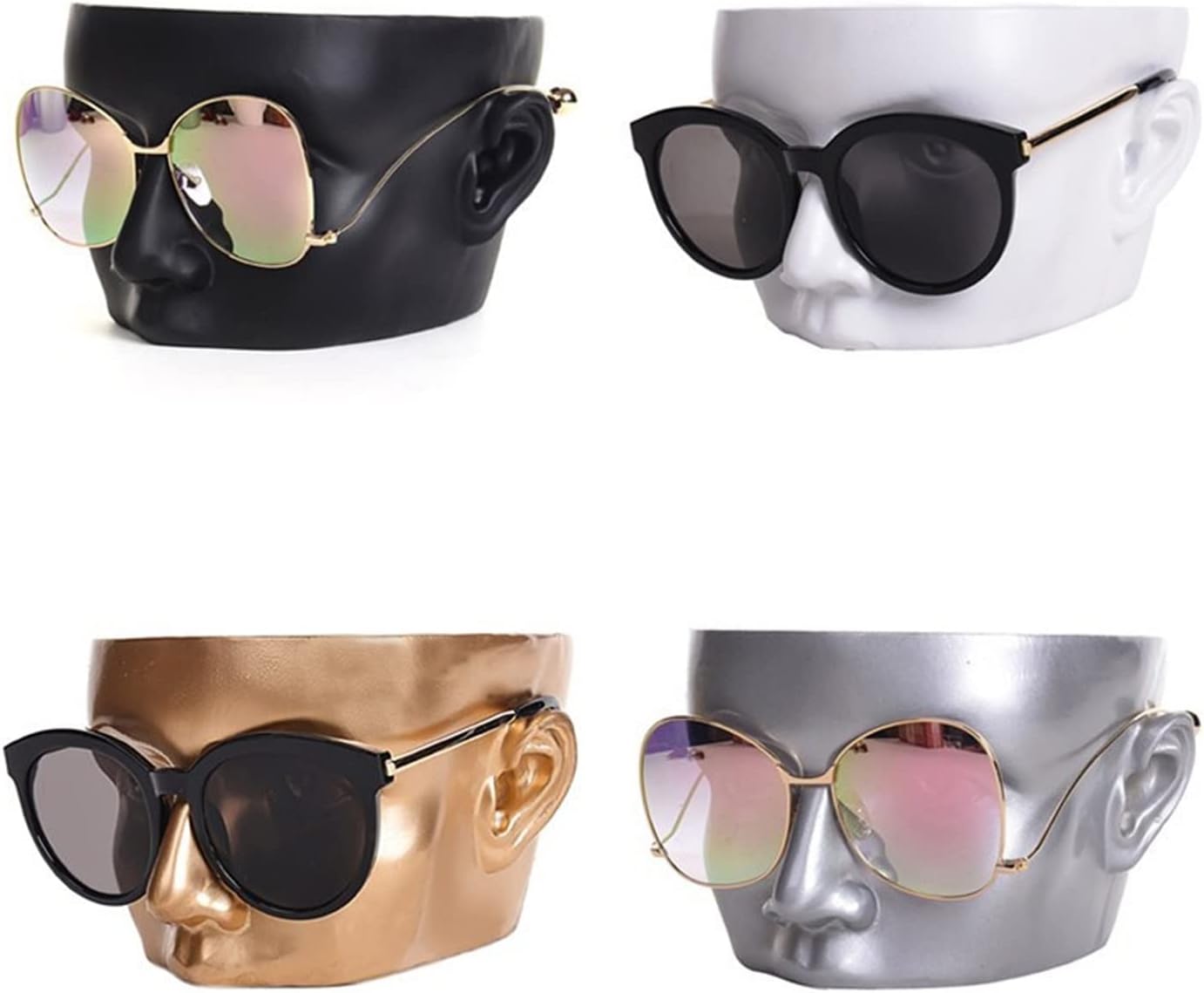Creative Resin Head Mold Glasses Display Stand Glasses Shop Display Stand Decorations Sunglasses Display Stand (Color : 2) (4)