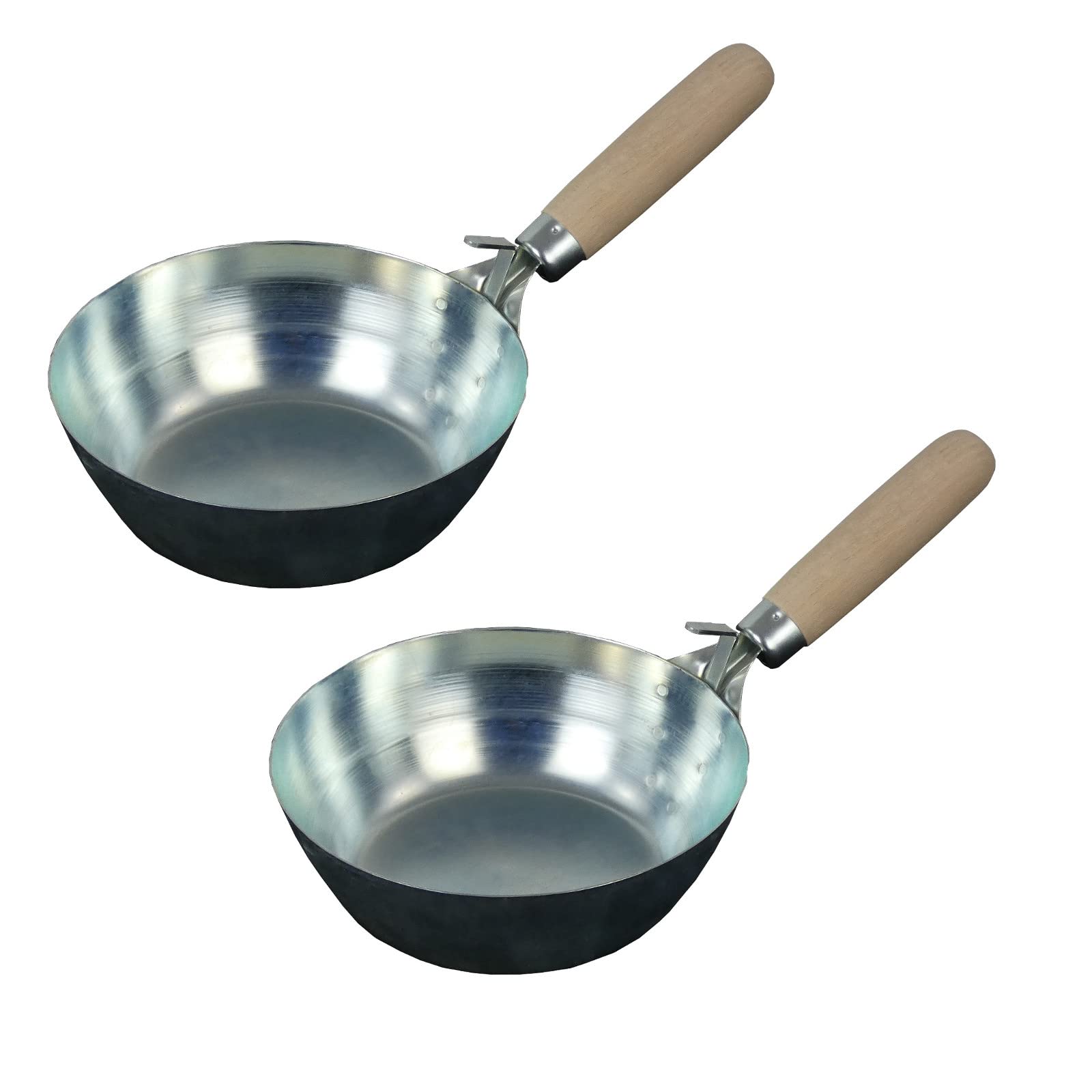 2er Set DEWEPRO Gipserpfanne ø Durchmesser 170mm- Gipspfanne - Mörtelpfanne - verzinkt - Holzgriff - konisch