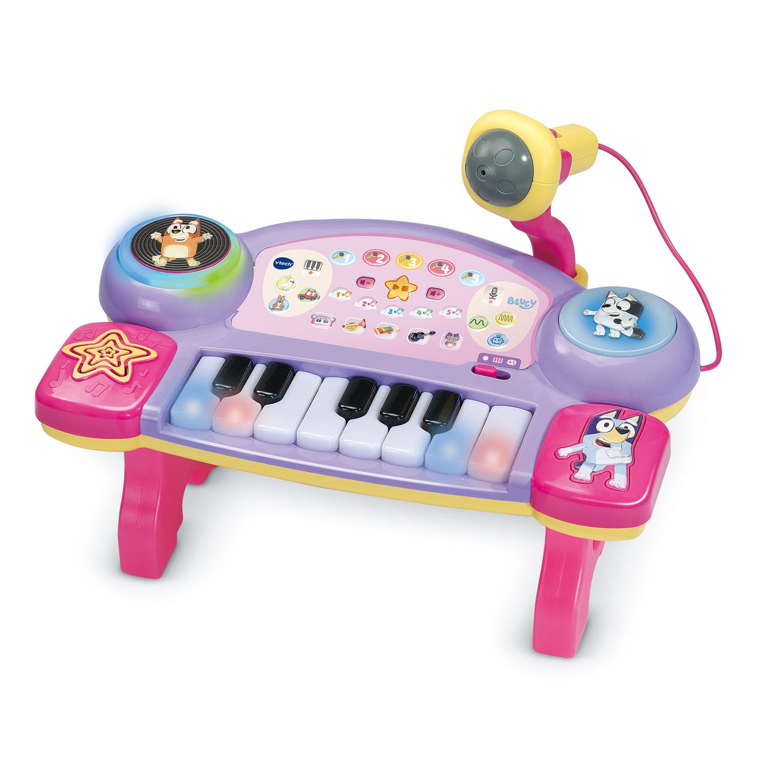 VTech Super Piano DJ Bluey, Piano Lumineux Enfant dès 3 Ans