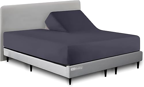 Vista 14 de SGI Bedding Sábana bajera ajustable King de 32 pulgadas, con cabezal flexible, solo 100% algodón egipcio, 1000 hilos, sábana bajera ajustable