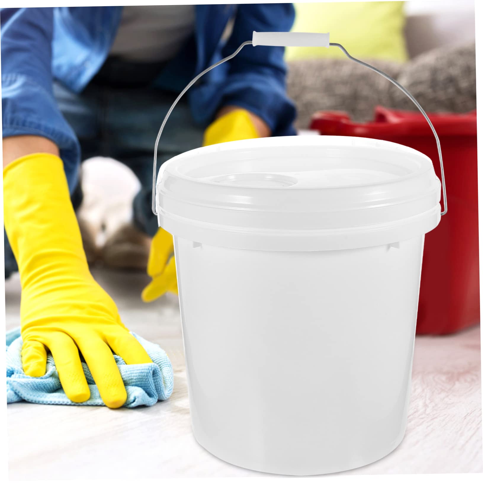 Cubo Redondo para Pintura de 10 L Blanco Hdpe con Tapa